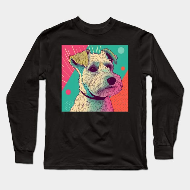 Retro Lakeland Terrier: Pastel Pup Revival Long Sleeve T-Shirt by NatashaCuteShop